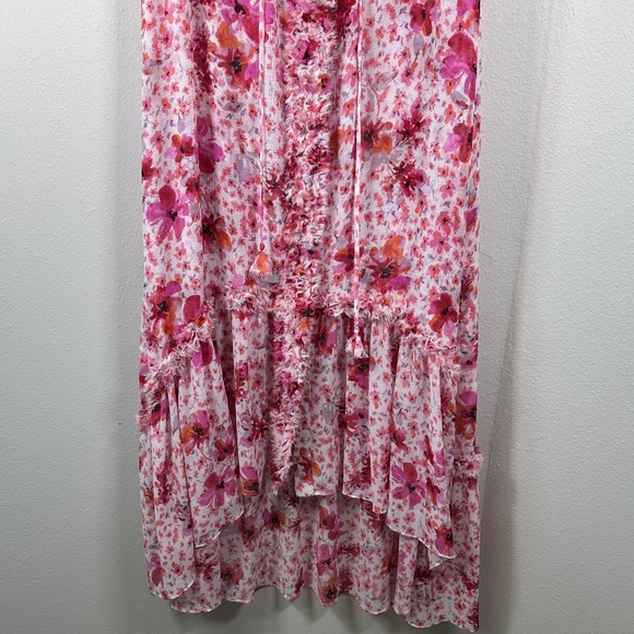 MISA Los Angeles Aurelie Pink Floral Midi Dress Sleeveless Gardenia Size S Boho - Picture 6 of 15